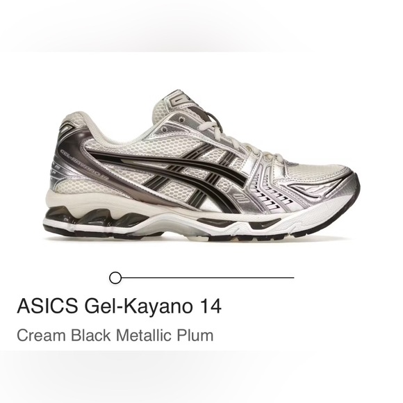 NWT!! ASICS Gel-Kayano 14 Cream Black Metallic Plum - Picture 4 of 7